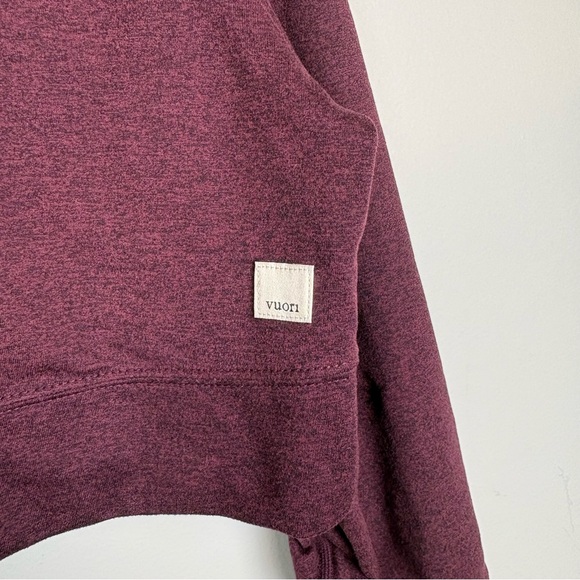 Vuori Halo Crop Funnel Neck Pullover Cerise Size L Maroon - Picture 3 of 7